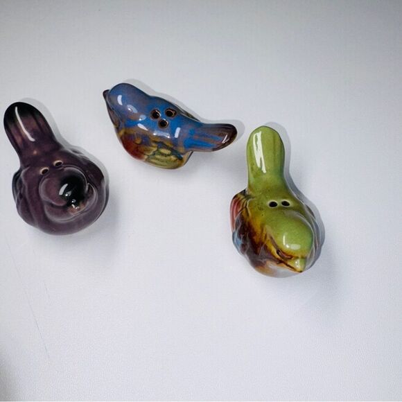 Colorful Ceramic Bird Salt & Pepper Figurines - Picture 2 of 5